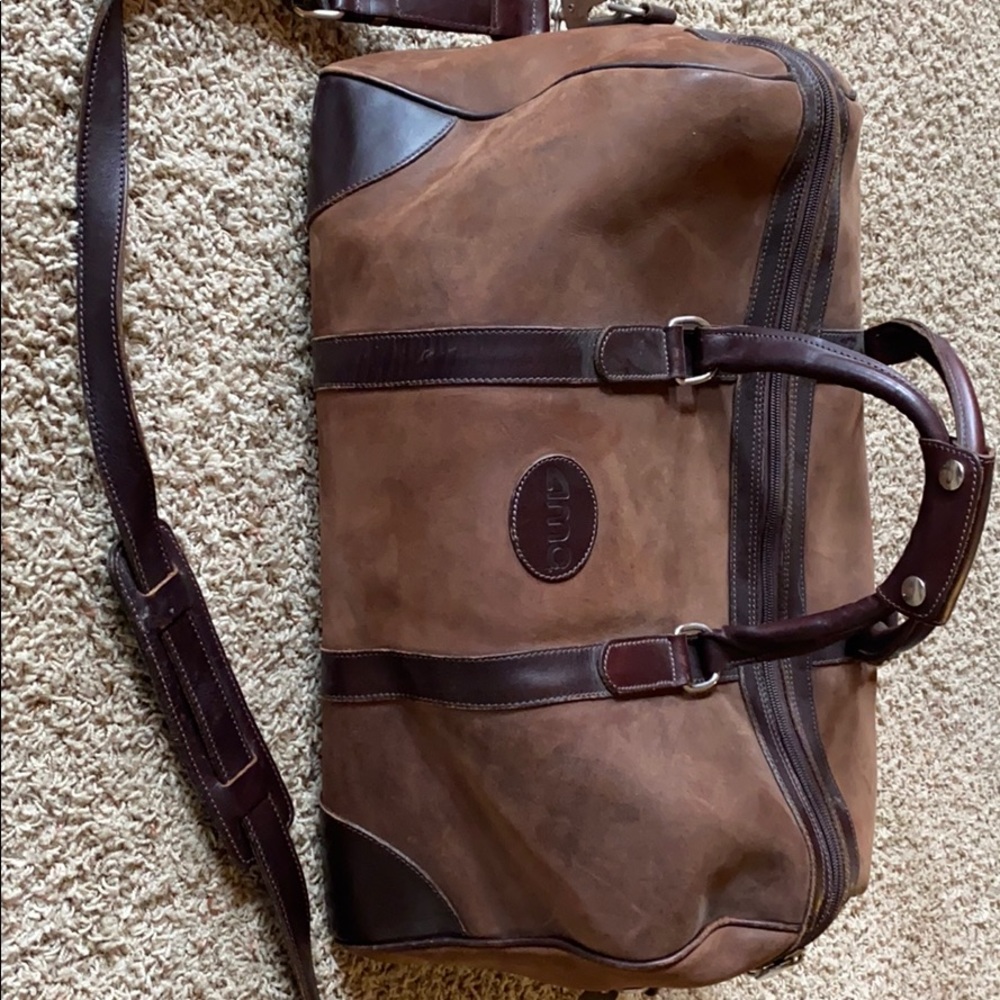 Roots brown leather duffel